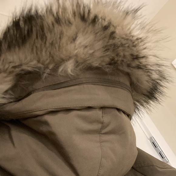 VINCE CAMUTO taupe down blend with luxe faux fur hood outerwear jacket by - Picture 9 of 15